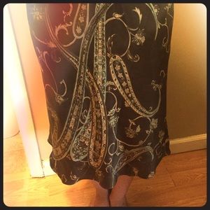 Ann Taylor Mid-Length Skirt Brown Paisley